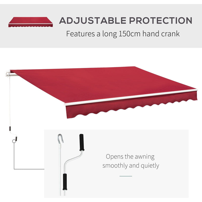 Awning Canopy Retractable, Manual Operation, 4x2.5m