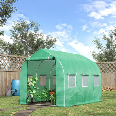 Walk-In Greenhouse for Protecting Outdoor Plants from Wind and Rain Green Outsunny
