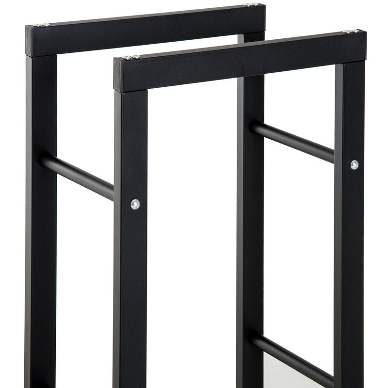 Tall Metal Firewood Log Holder, Indoor/Outdoor, Rust-Resistant