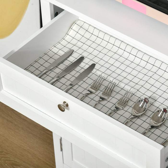 White Kitchen Cabinet with Glass Doors on Top