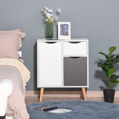 Floor Cabinet Storage, Drawer, Grey Homcom