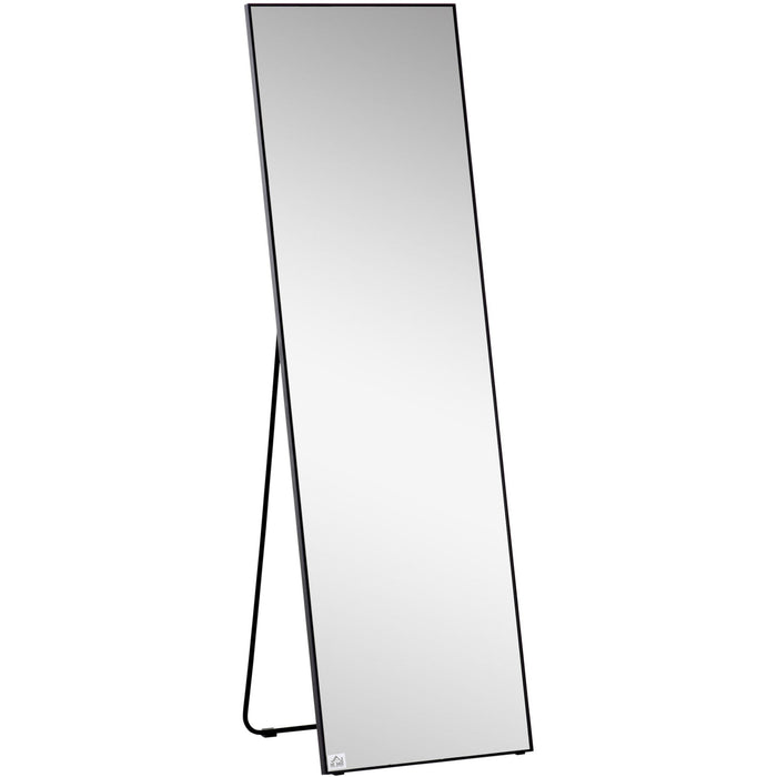 Black Full-Length Mirror: Floor or Wall Mount