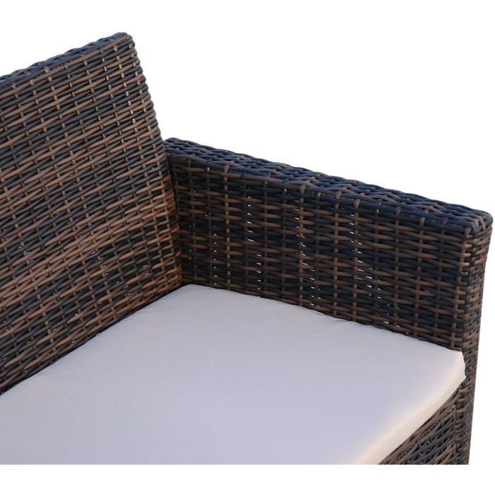 4 Seater Rattan Sofa Set with Bench Chairs & Coffee Table