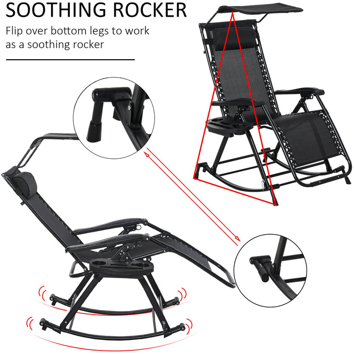 Zero Gravity Sun Lounger With Sun Shade