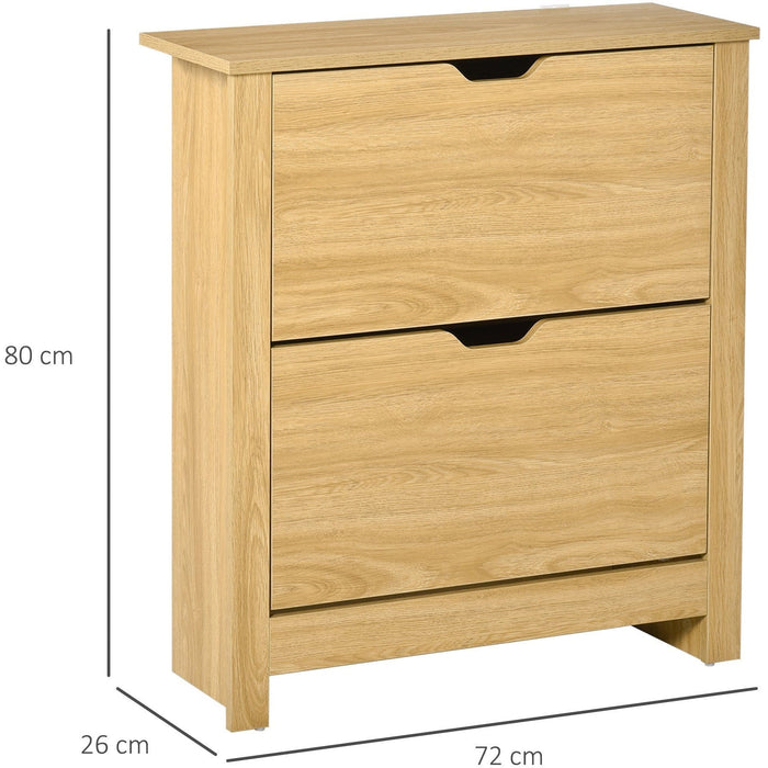 Shoe Storage Cabinet, 4 Shelves 2 Drawers - Modern Unit