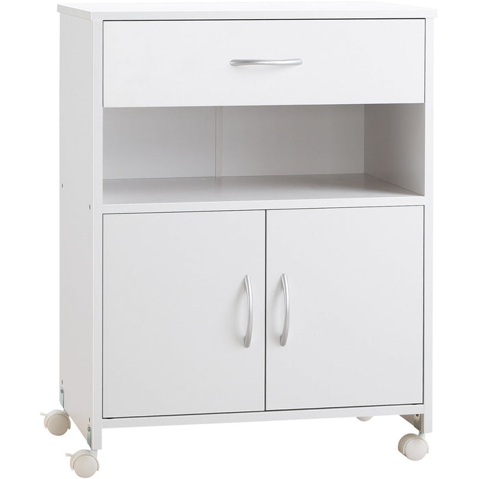 Mobile Printer Stand Cabinet, Open Shelf, Drawer