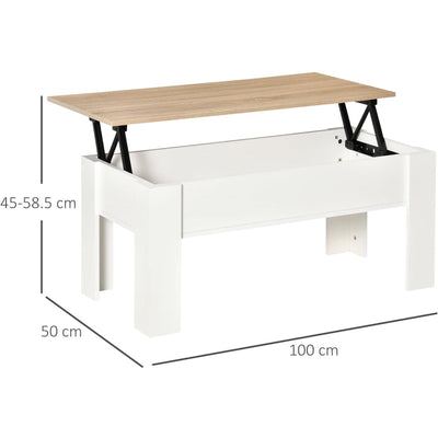 Lift Top Storage Coffee Table for Living Room Homcom
