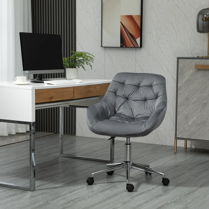 Dark Grey Velvet Ergonomic Office Chair