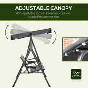 3 Seater Rattan Swing Seat With Canopy Outsunny