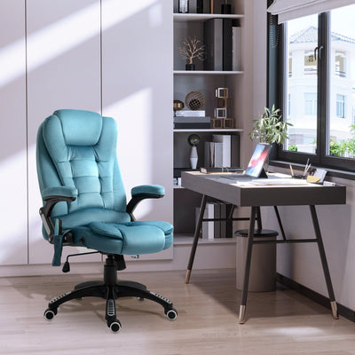Blue Velvet Heated Massage Chair Vinsetto