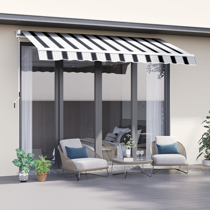 Manual Retractable Garden Patio Awning, 2.5m x 2m