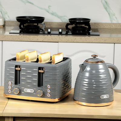 Homcom Kettle and Toaster Set, Grey Homcom