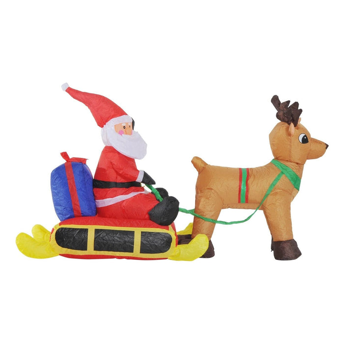 Image of an Inflatable Santa With Reindeer