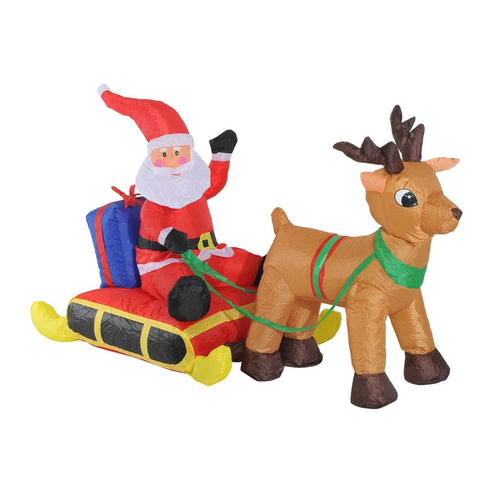 Image of an Inflatable Santa With Reindeer