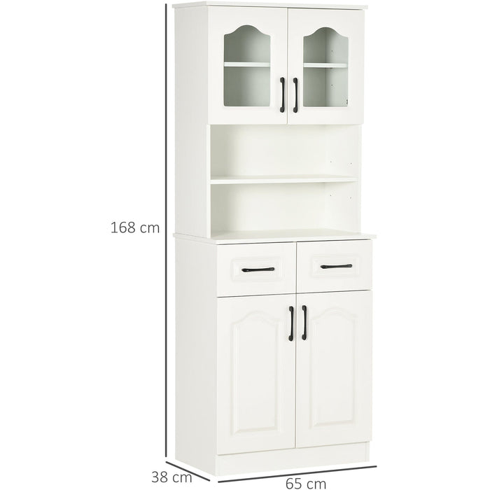 Kitchen Cupboard, 2 Shelves, 2 Drawers, White