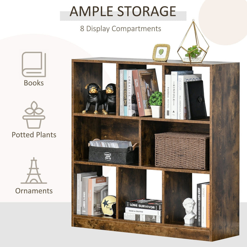 8 Cube Storage Unit, Rustic Brown