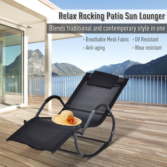 Zero Gravity Metal Sun Lounger With Pillow