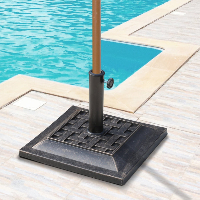 Square Parasol Stand, 44cm, Bronze Resin