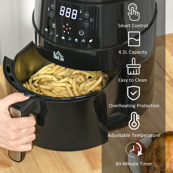 Air Fryer Whole Chicken, 4.5L, Digital Display, 1500W, Black