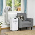HOMCOM 7000 BTU Mobile Air Conditioner Portable AC Unit for Cooling Dehumidifying Ventilating with Remote Controller, LED Display, Timer, White Homcom