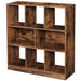Rustic Brown Vasagle Modern Wooden Bookcase with Open Cubes and Shelves