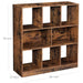 Rustic Brown Vasagle Modern Wooden Bookcase with Open Cubes and Shelves