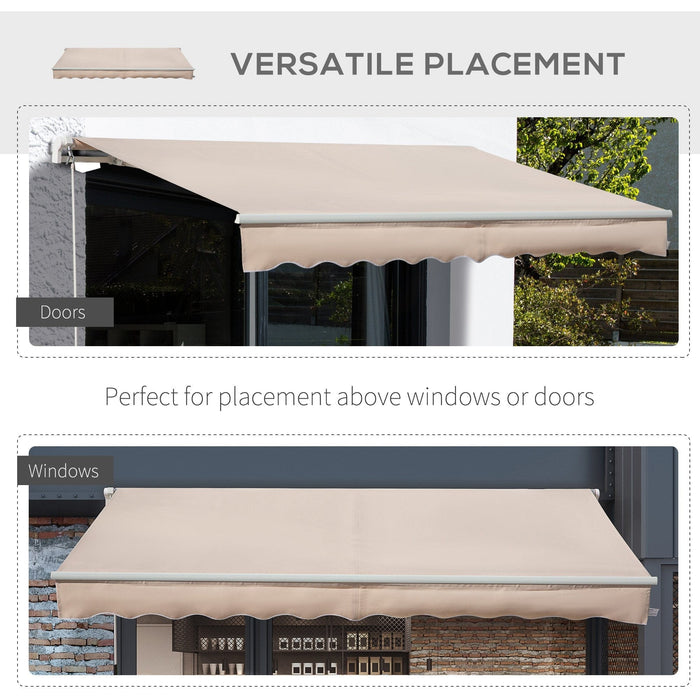 Awning Canopy Retractable, Manual Operation, 4x2.5m