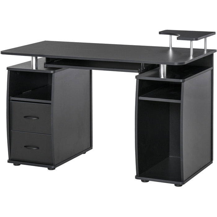 Home Office Desk with Keyboard Tray & CPU Shelf