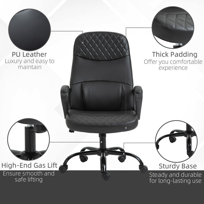 Vibrating Massage Executive Office Chair Black