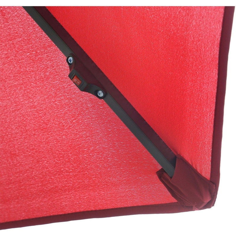 3m Banana Cantilever Patio Umbrella With Lights, Cross Base