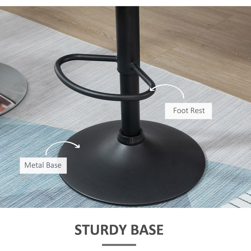 Set of 2 Grey Bar Stools With Backs