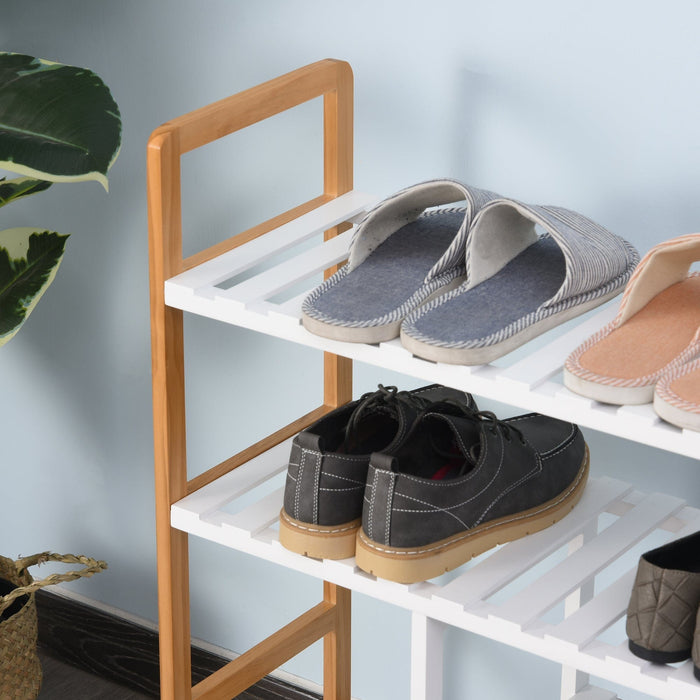 4 Tier Wooden Shoe Rack For Hallway