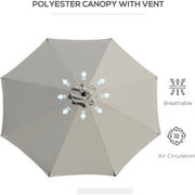 3m Tilting Garden Parasol with Crank Handle Outsunny