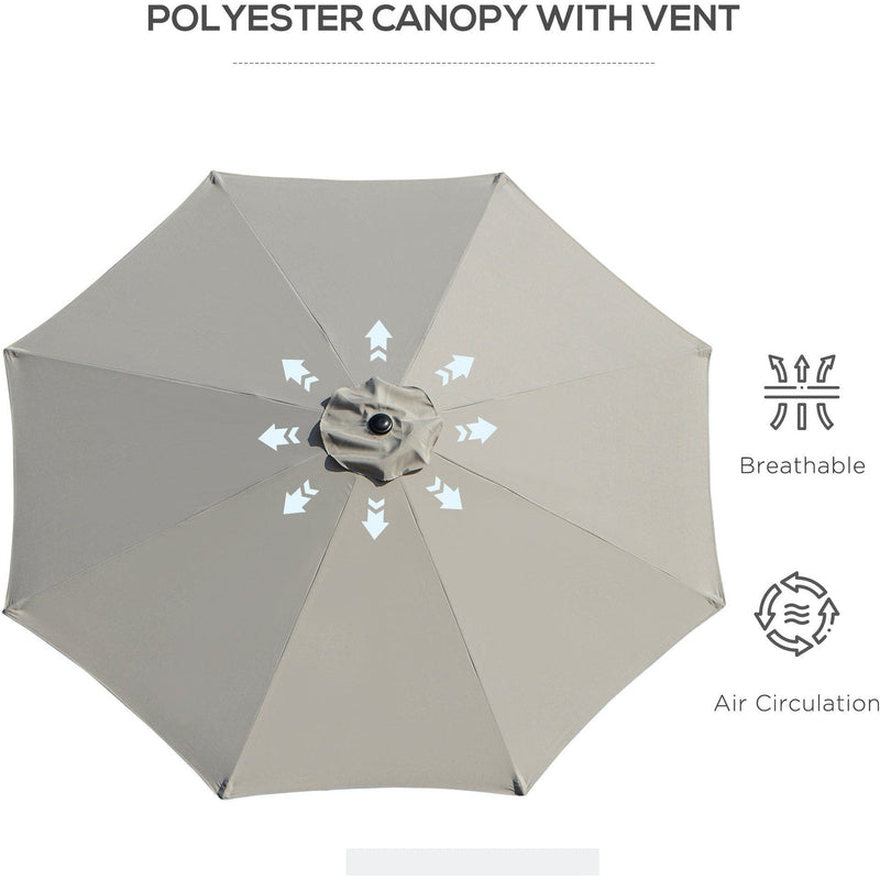 3m Tilting Garden Parasol with Crank Handle Outsunny