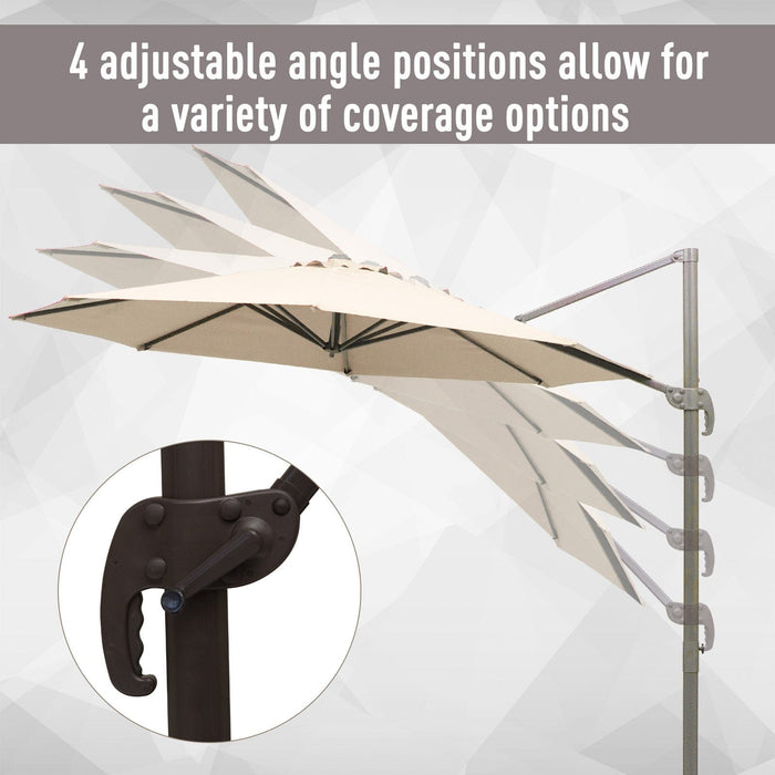 Roma 3m Cantilever Parasol with 360° Rotation