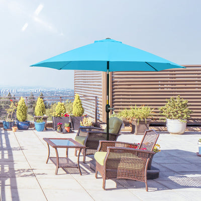 2.6M Patio Parasol with Aluminium Frame, Blue Outsunny