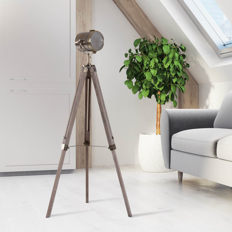 Vintage Tripod Floor Lamp, Photography Spotlight