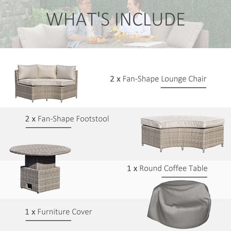 Image of an 8 Seater Round Rattan Garden Furniture Set