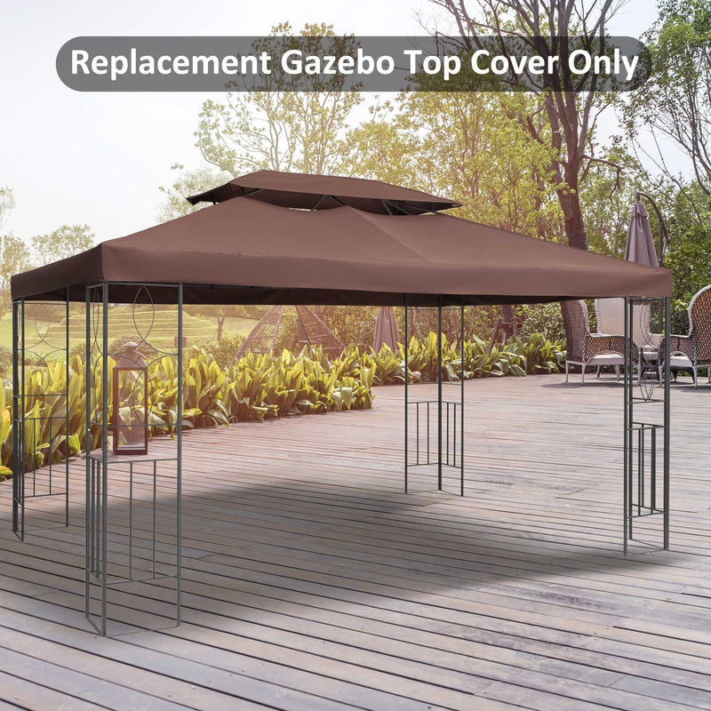 Waterproof Gazebo Canopy Replacement 3x4m, Coffee (Top Only)