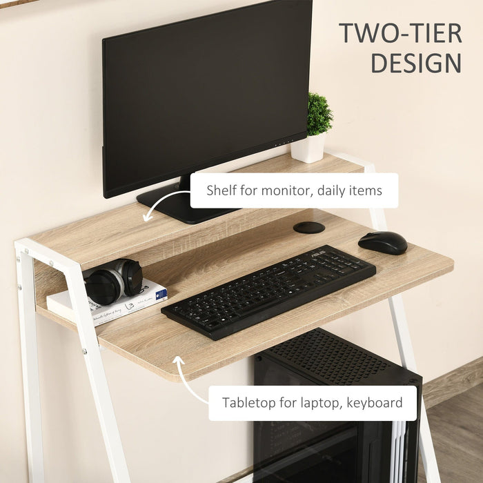 Home Office Computer Desk with Storage Shelf