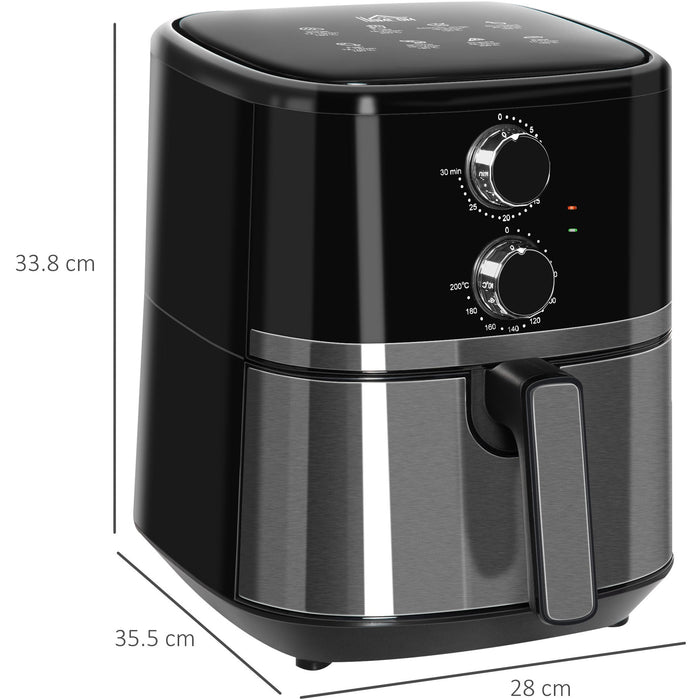 1500W Air Fryer Oven, 4.5L, Rapid Air Circulation, Black