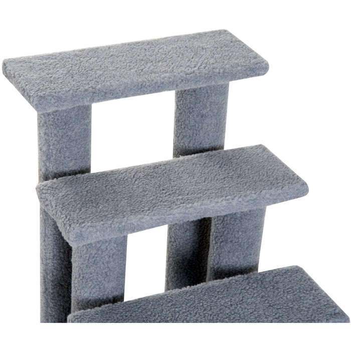 Grey 4-Step Pet Stairs (63.5x43x60cm)