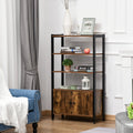 3 Tier Industrial Bookshelf, Rustic Brown, Storage Cabinet Homcom