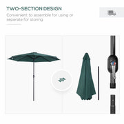 3m Tilting Garden Parasol with Crank Handle Outsunny