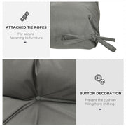 Outsunny Garden Back Chair Cushion, Comfortable Patio Seat Cushion Pad with Backrest for Outdoor & Indoor Use, Light Grey Outsunny