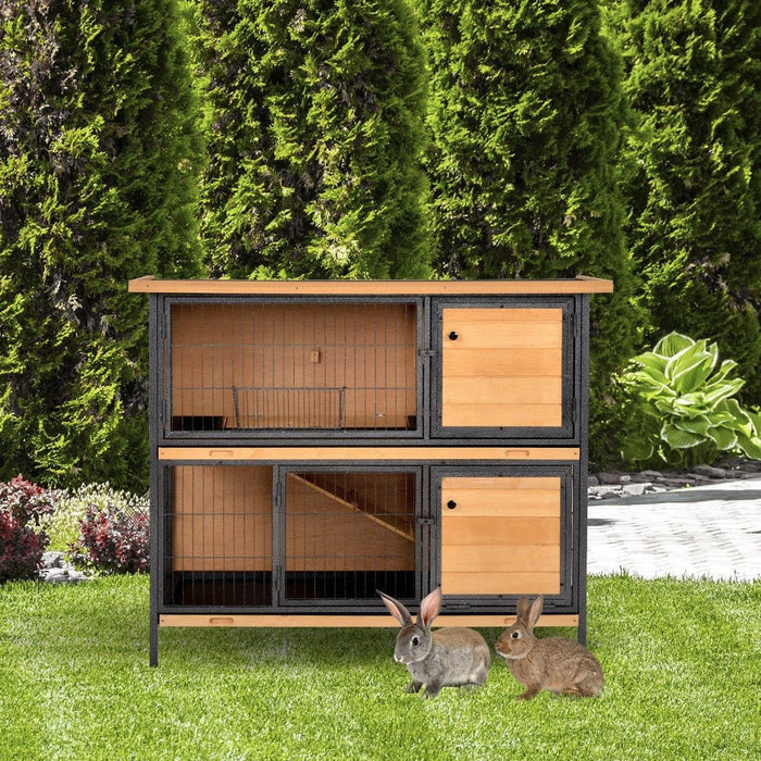 2 Floor Wooden Rabbit Hutch