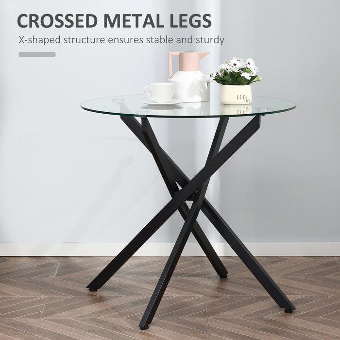 Small Round Glass Top Dining Table For 2