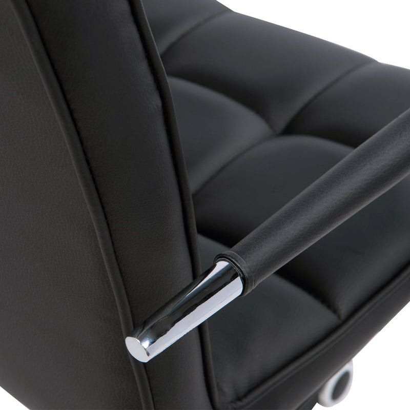PU Leather Swivel Desk Chair Black