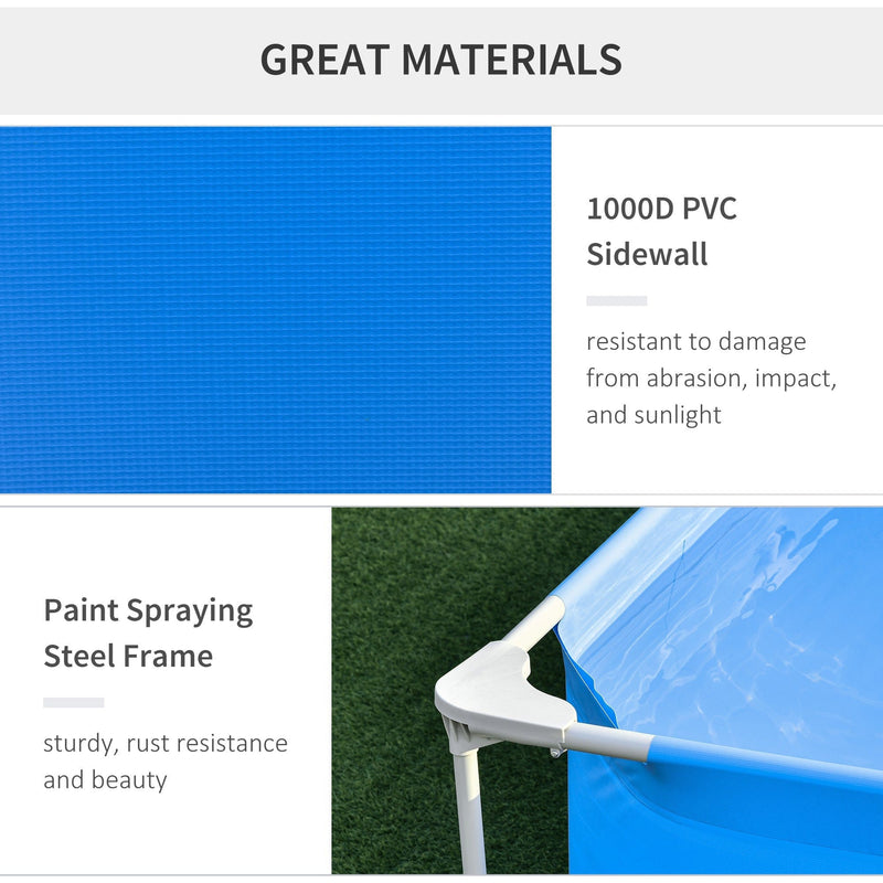 8ft Steel Frame Pool Set, Filter Pump, Rust Resistant Outsunny