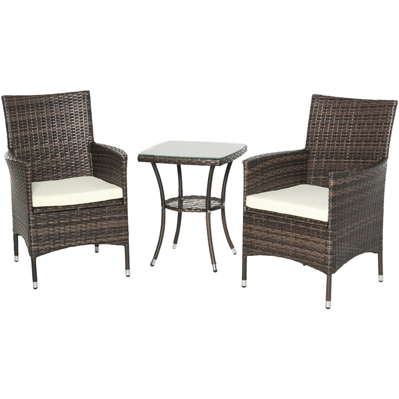 Stylish 3 Piece Rattan Bistro Set